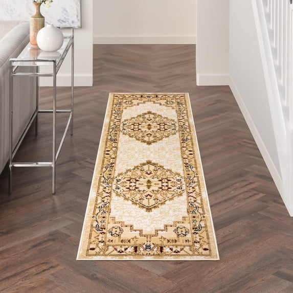 Nourison Grafix Vintage Cream Multicolor 2'3" x 7'6" Area Rug (2x8)
