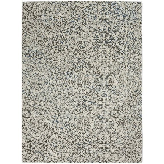 Nourison Grand Expressions GNE02 Indoor only Area Rug - Ivory Grey 5'3" x 7'3"