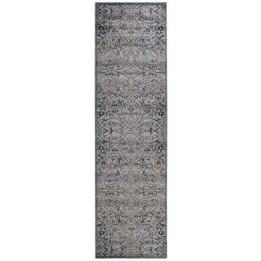 Nourison Graphic Illusions 2'3" x 8' Grey Botanical Indoor Rug
