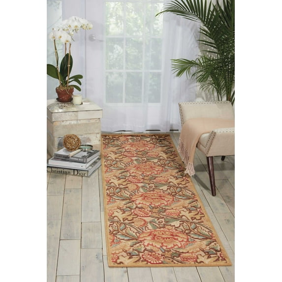 Nourison Graphic Illusions Light Gold Area Rug GIL10 2'3" x 8'