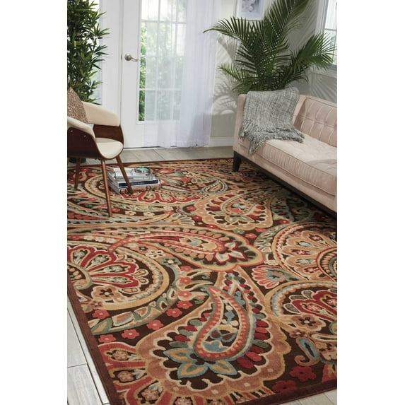 Nourison Graphic Illusions 3'6" x 5'6" Multicolor Paisley Indoor Rug