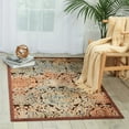 thumbnail image 1 of Nourison Graphic Illusions 7'9" x 10'10" Chocolate Damask Indoor Rug, 1 of 5