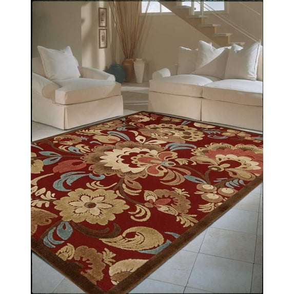 Nourison Graphic Illusions Red Area Rug GIL23 7'9" x 10'10"