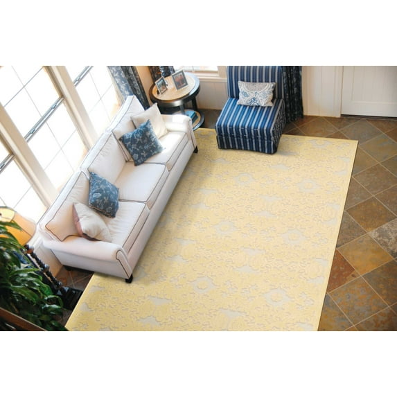 Nourison Graphic Illusions Yellow 605 Area Rug GIL07 7'9" x 10'10"