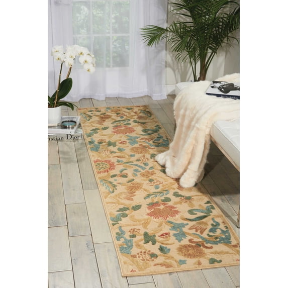 Nourison Graphic Illusions Light Gold Area Rug GIL06 2'3" x 8'