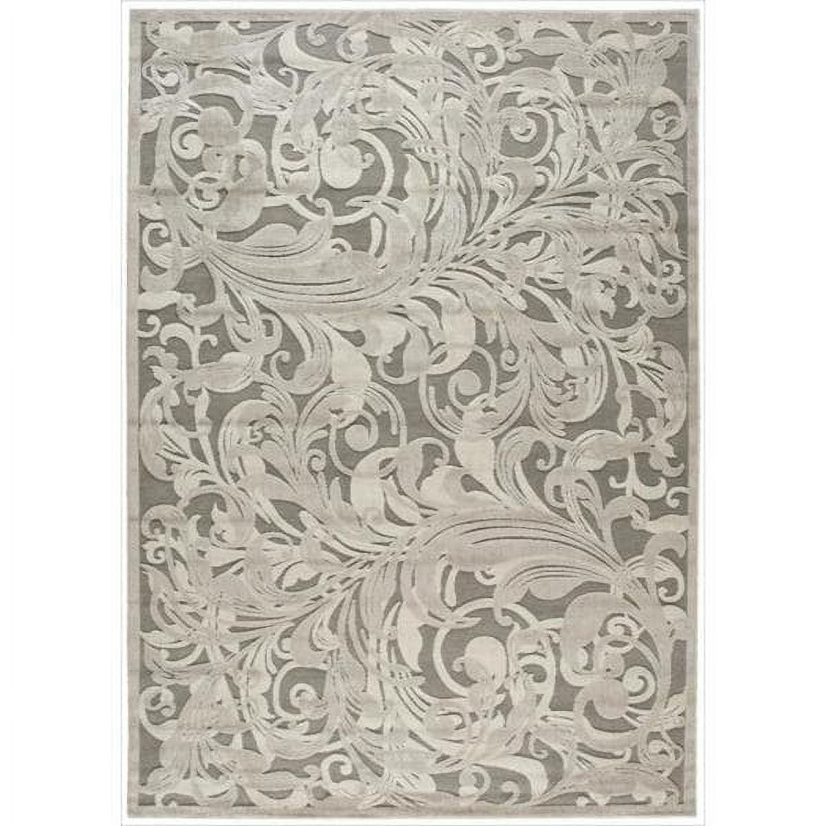 Grey and Camel Rectangular High-Low Loop Area Rug 4' x 6'