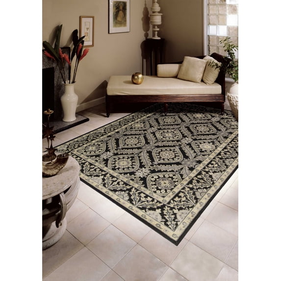 Nourison Graphic Illusions Black Area Rug GIL24 7'9" x 10'10"
