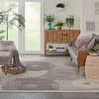 XXL Gray Synthetic Stain-Resistant Traditional Rug
