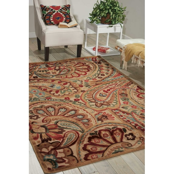 Nourison Graphic Illusions Paisley Light Multicolor 3'6" x 5'6" Area Rug, (4x6)