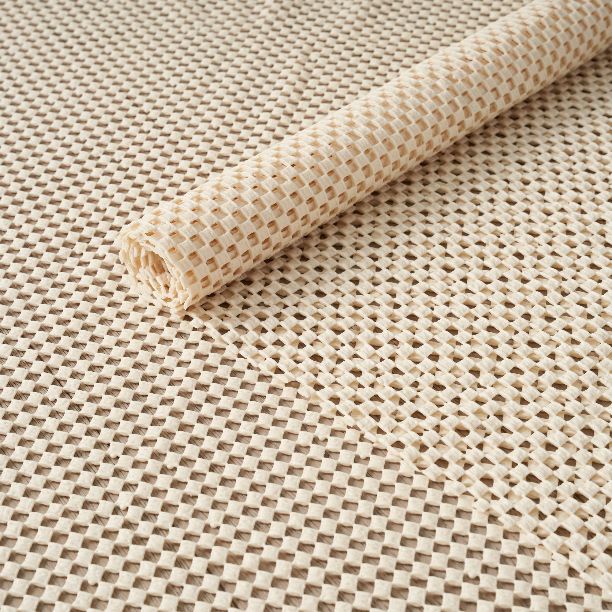 Grid-Loc Ivory 4'8" x 7'6" Non-Slip Rug Pag