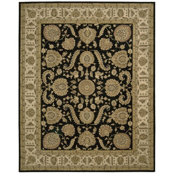 Nourison HE19 Heritage Hall Area Rug-Color:Black,Shape:FREE FORM,Size:6' X 6'