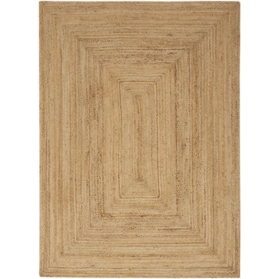 Nourison Handwoven Natural Jute Indoor Area Rug Natural 5' x 7'