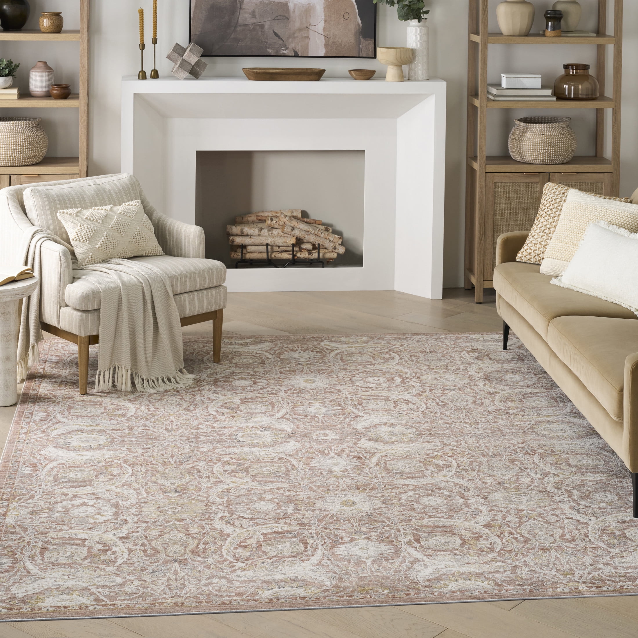 Nourison Heirloom Blend 3'11" x 5'10" Brick Vintage Indoor Rug