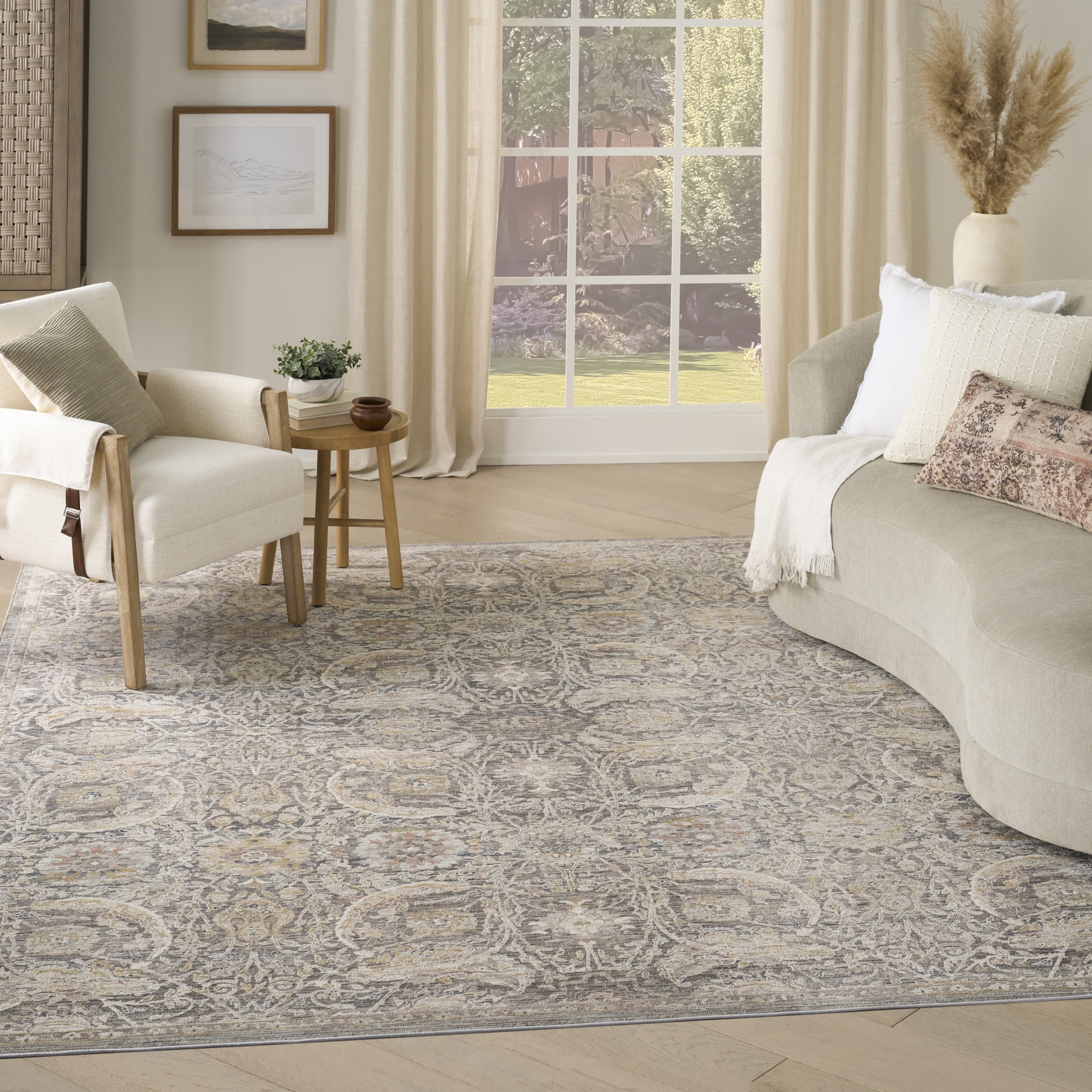 Nourison Heirloom Blend 3'11" x 5'10" Charcoal Multicolor Vintage Indoor Rug