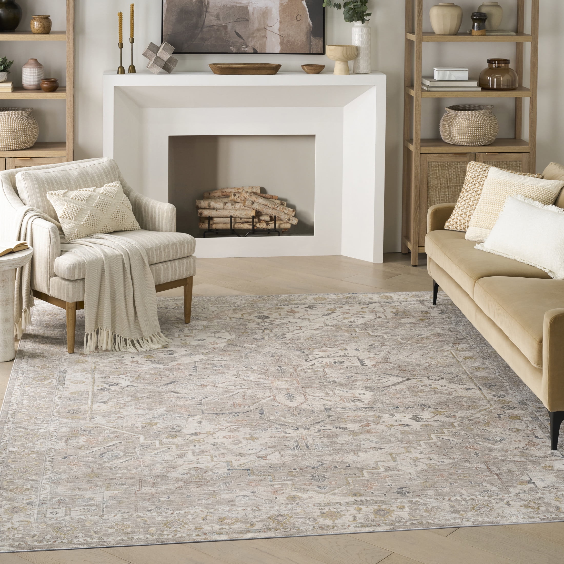 Nourison Heirloom Blend 3'11" x 5'10" Ivory Multicolor Vintage Indoor Rug