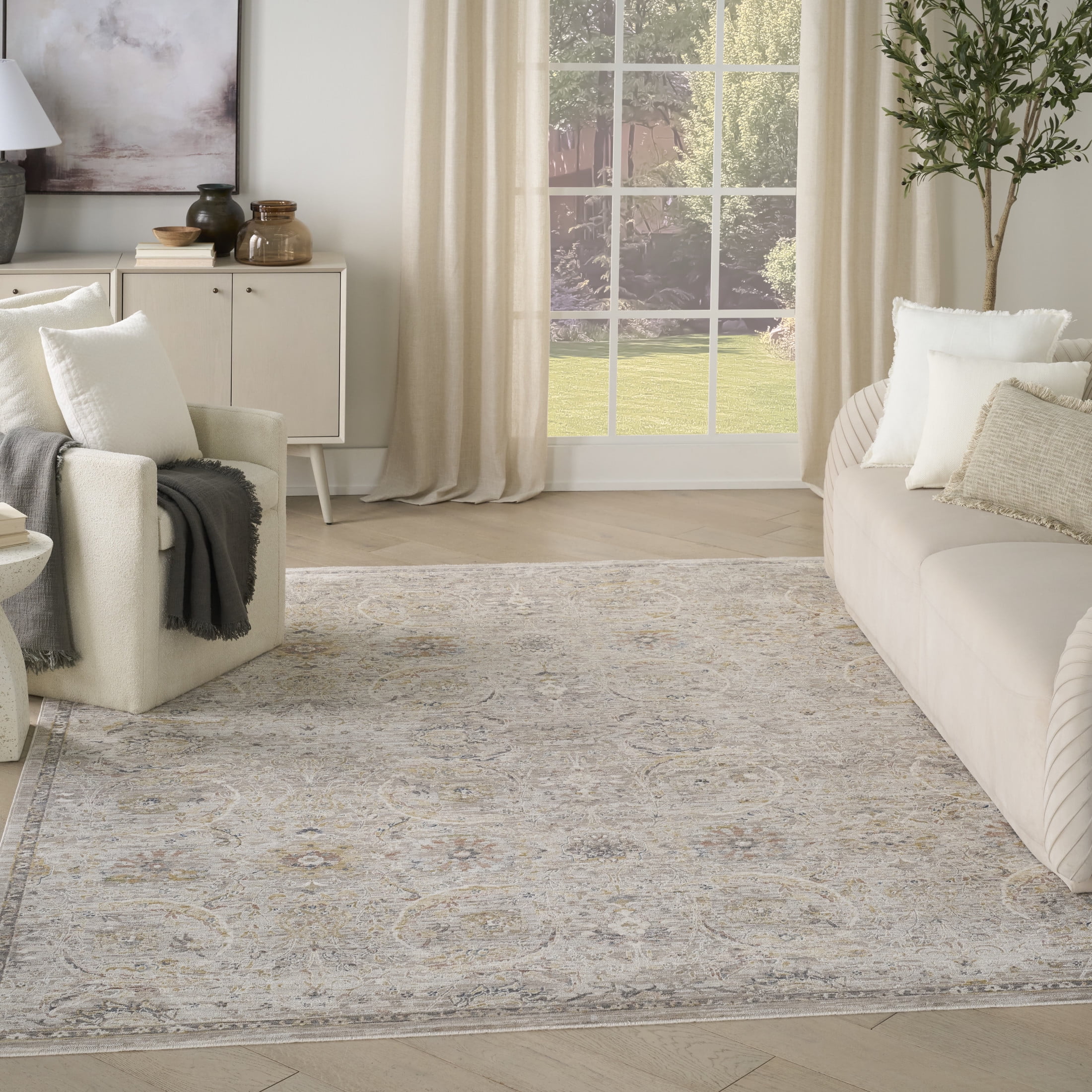 Nourison Heirloom Blend 9' x 11'10" Light Grey Vintage Indoor Rug