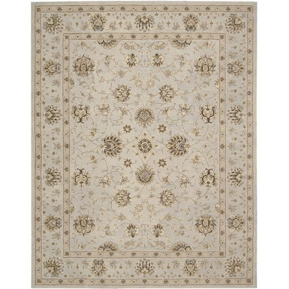 Nourison Heritage Hall Area Rug Light Blue 2'6" x 4'2" Contains Latex Wool 3' x 5' Indoor,Accent,Handmade Kitchen,Bathroom,Entryway Brown