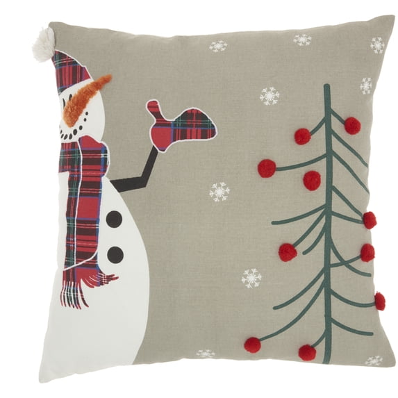 Nourison Holiday Pillows Multicolor Decorative Throw Pillow , 18"X18"