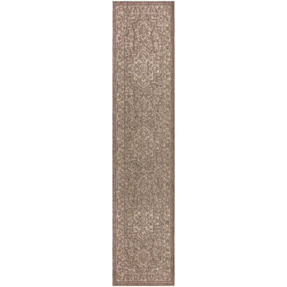 Nourison Tulum 2'2" x 10' Brown Indoor/Outdoor Rug