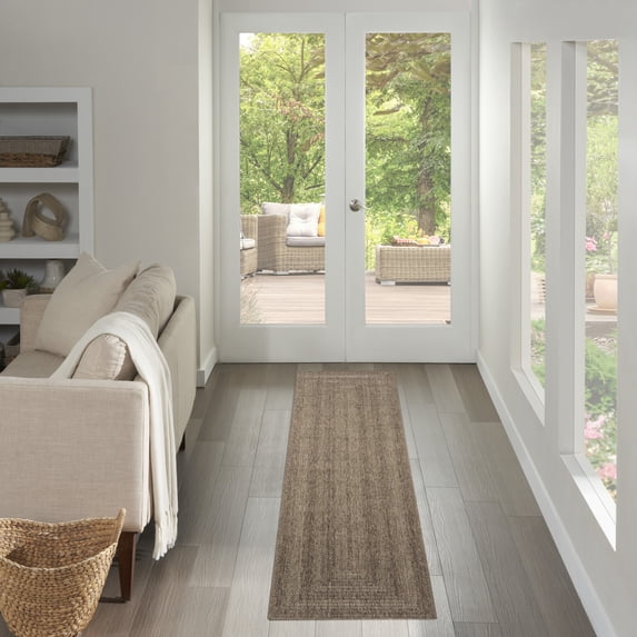 Nourison Tulum 2'2" x 8' Brown Outdoor Rug