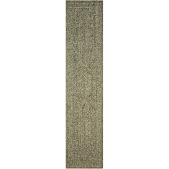 Nourison Tulum 2'2" x 8' Olive Indoor/Outdoor Rug