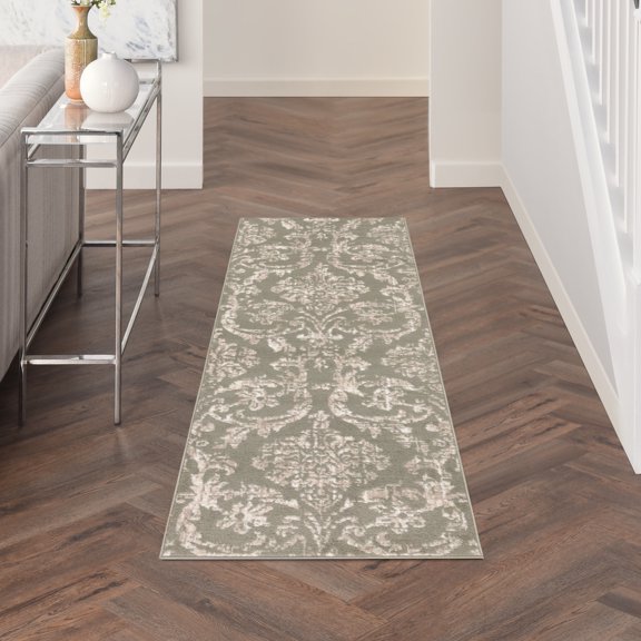 Nourison Jubilant 2' x 6' Olive Vintage Indoor Rug