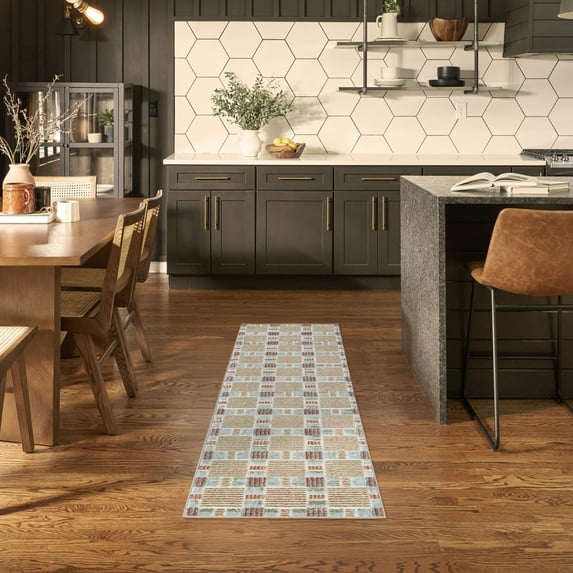 Nourison Nordic 2' x 6' Rust Multicolor Modern Indoor Rug