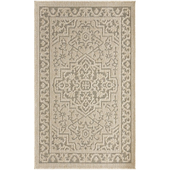 Nourison Tulum 3' x 5' Taupe Olive Indoor/Outdoor Rug