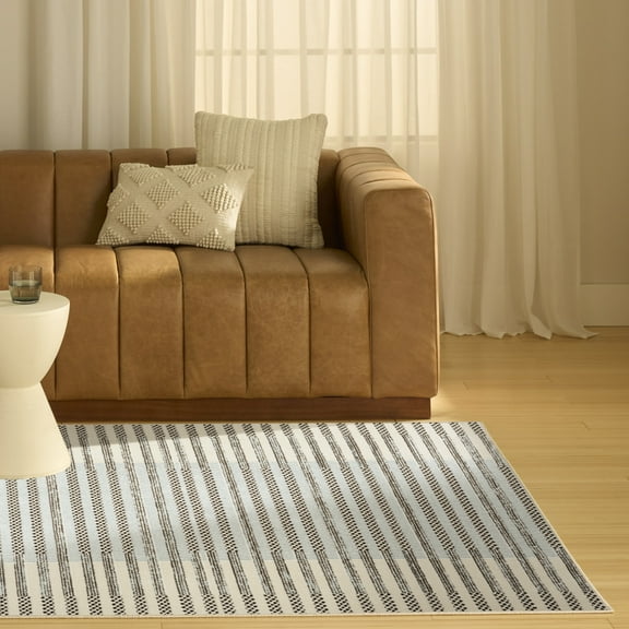 Nourison Nordic 4' x 6' Ivory Blue Modern Indoor Rug