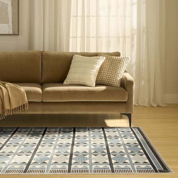 Nourison Nordic 4' x 6' Blue Modern Indoor Rug