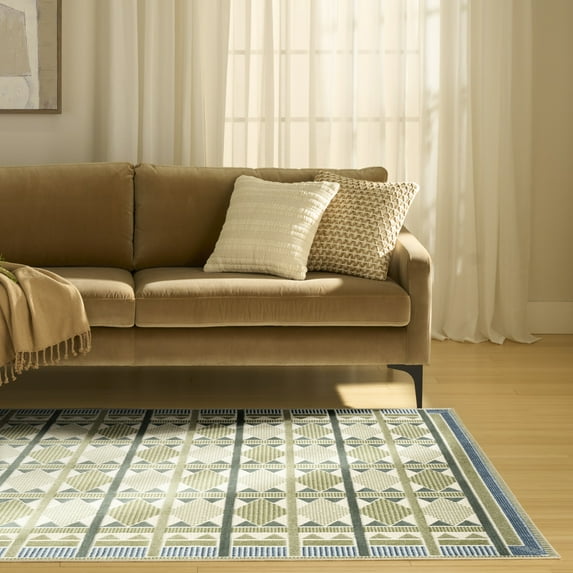 Nourison Nordic 4' x 6' Green Blue Modern Indoor Rug