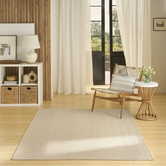 Nourison Tulum 4' x 6' Cream Outdoor Rug