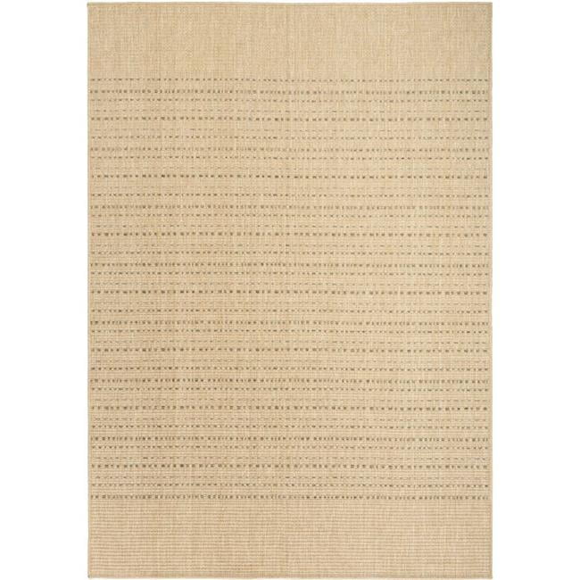 Nourison Home 841491138229 4 x 6 ft. Tulum Rectangle Striped Indoor & Outdoor Area Rug, Taupe