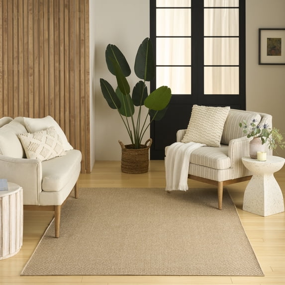 Nourison Tulum 5'3" x 7' Taupe Outdoor Rug
