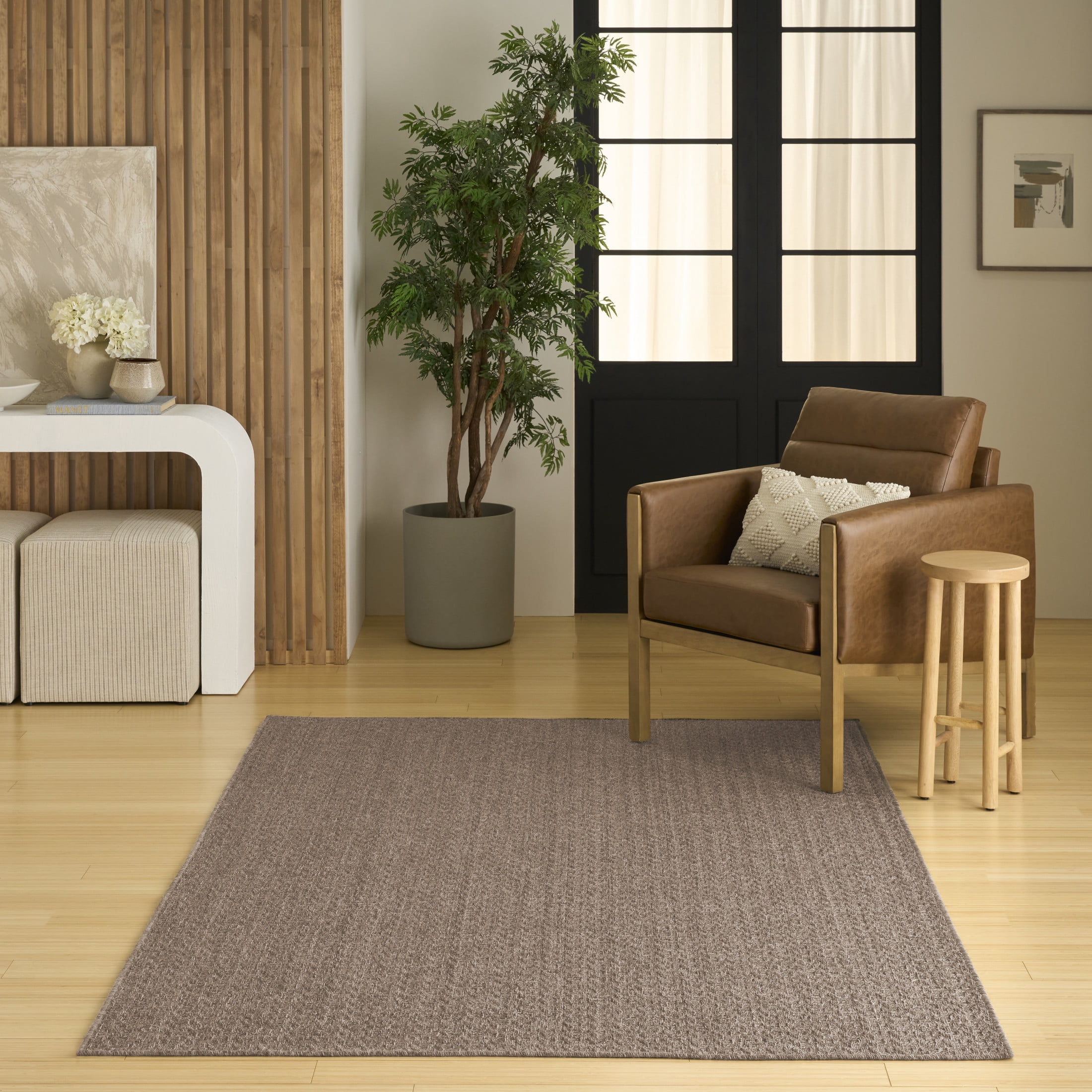 Nourison Tulum 5'3" x 7' Brown Outdoor Rug