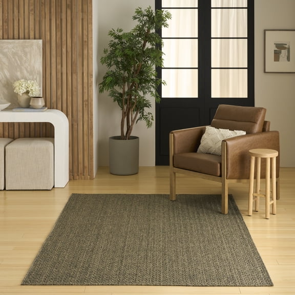 Nourison Tulum 5'3" x 7' Olive Outdoor Rug