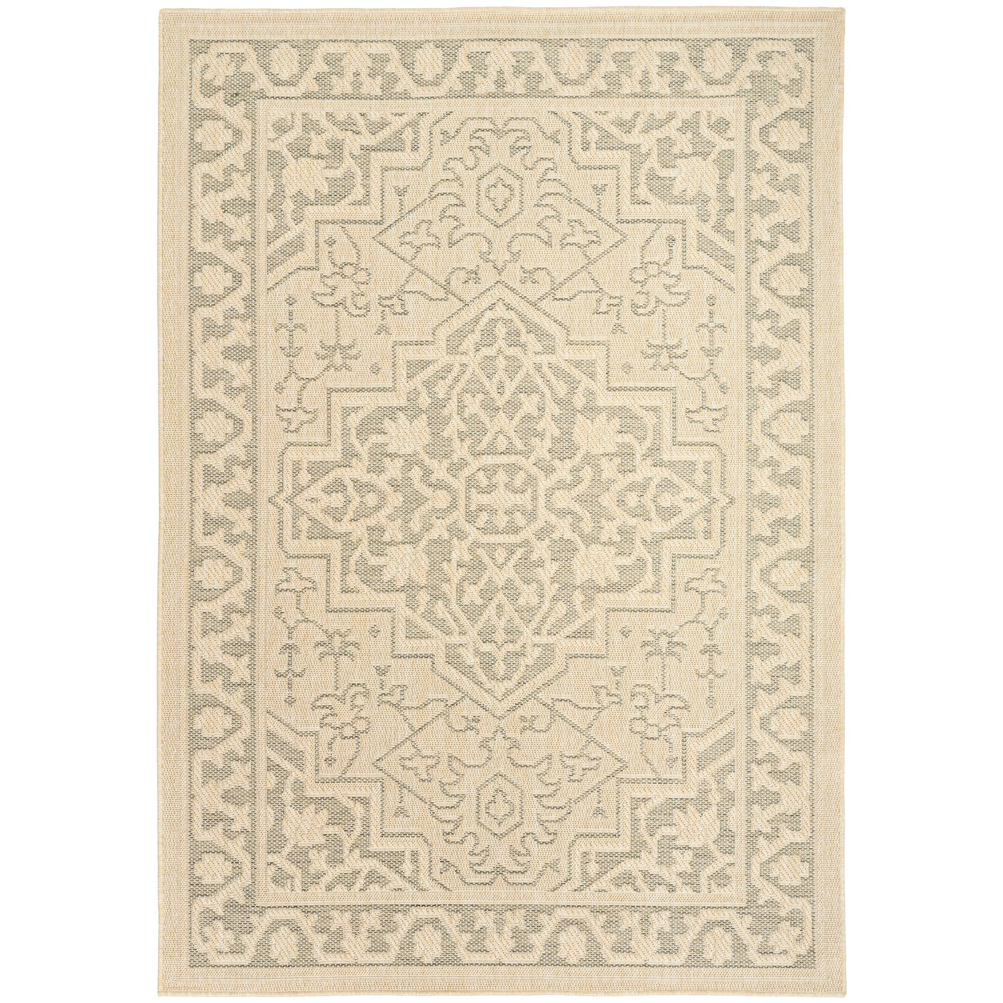 Nourison Tulum 5'3" x 7' Taupe Olive Indoor/Outdoor Rug