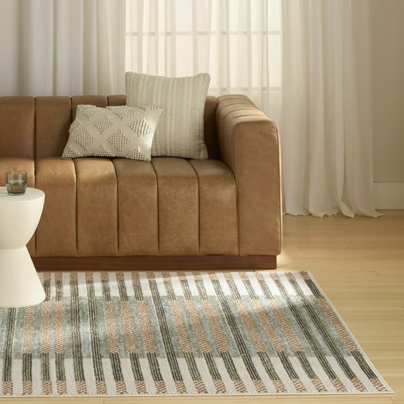 Nourison Nordic 5' x 7' Ivory Multicolor Modern Indoor Rug
