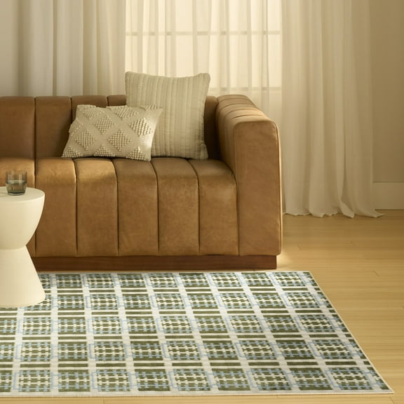 Nourison Nordic 5' x 7' Blue Green Modern Indoor Rug