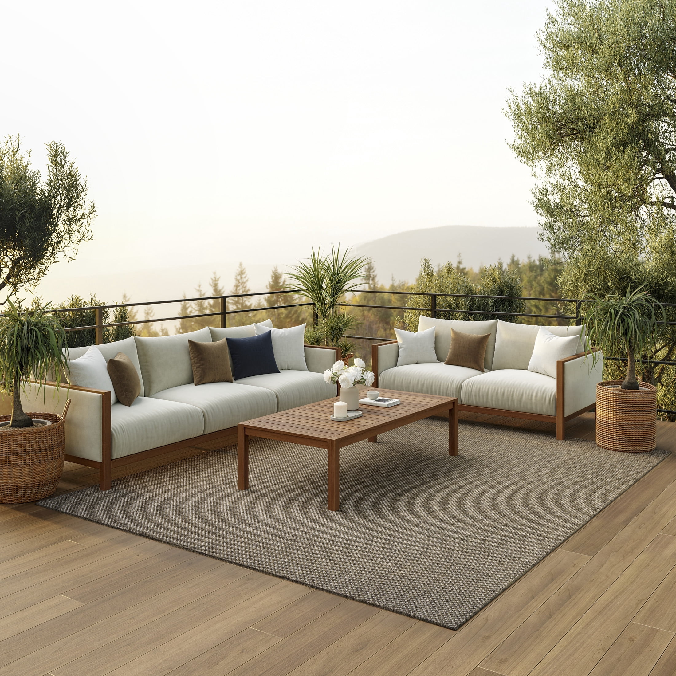 Nourison Tulum 6' x 9' Brown Outdoor Rug