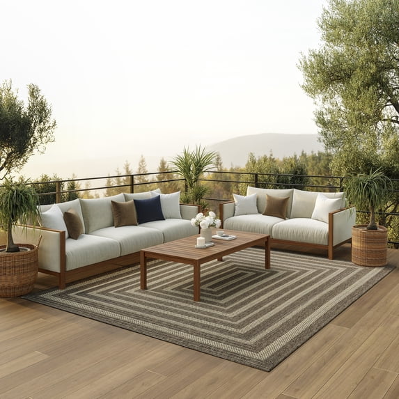 Nourison Tulum 6' x 9' Brown Outdoor Rug