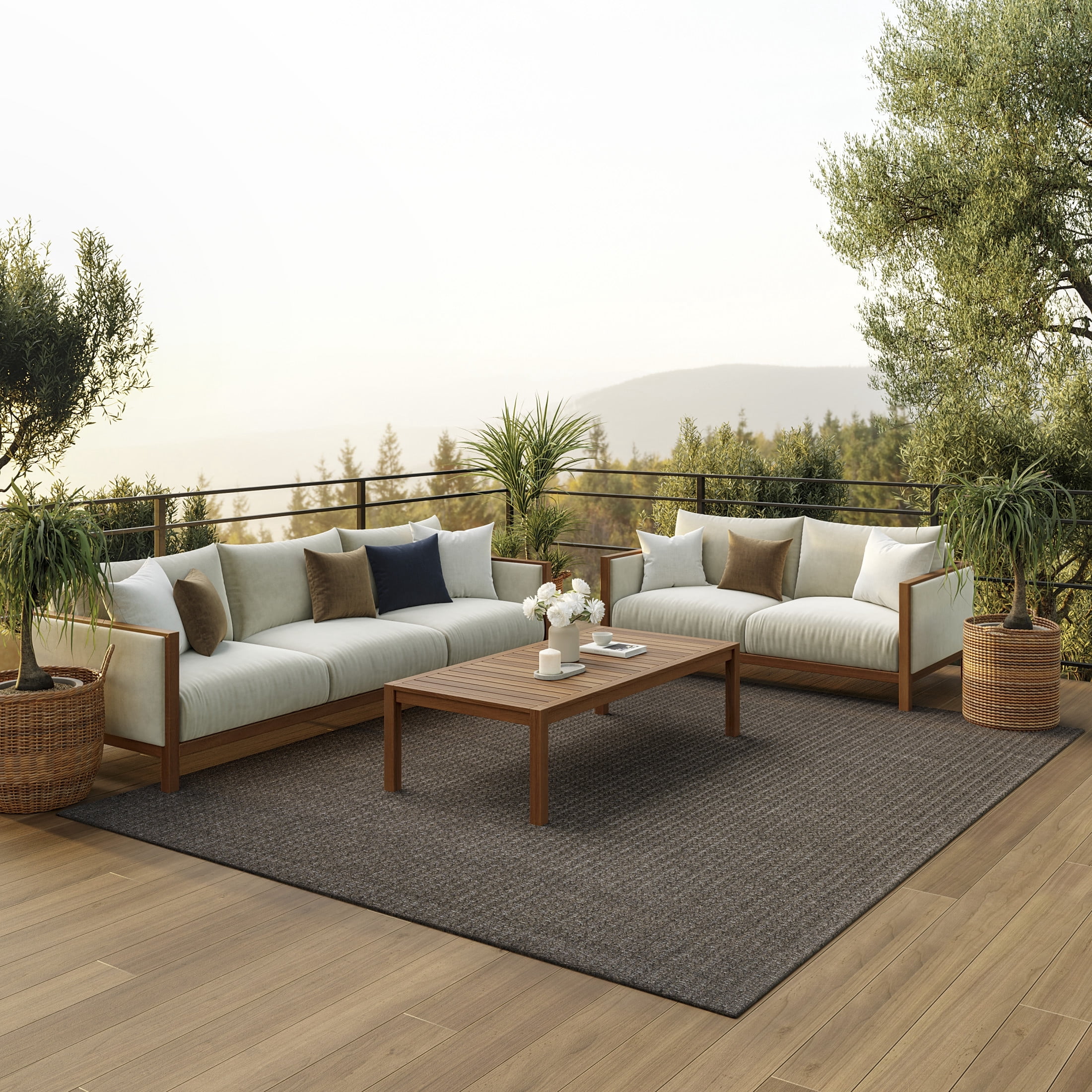 Nourison Tulum 6' x 9' Brown Outdoor Rug