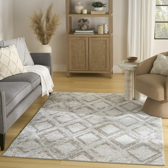 Nourison Dekor 5'3" x 7' Grey Modern Indoor Rug