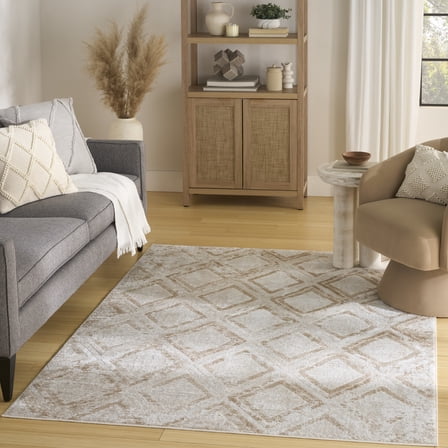 Nourison Dekor 4' x 6' Ivory Beige Modern Indoor Rug
