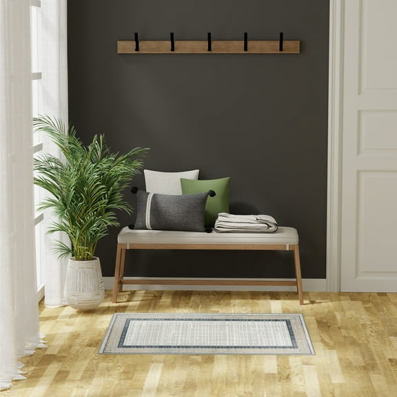 Nourison Dekor 2' x 4' Grey Navy Modern Indoor Rug