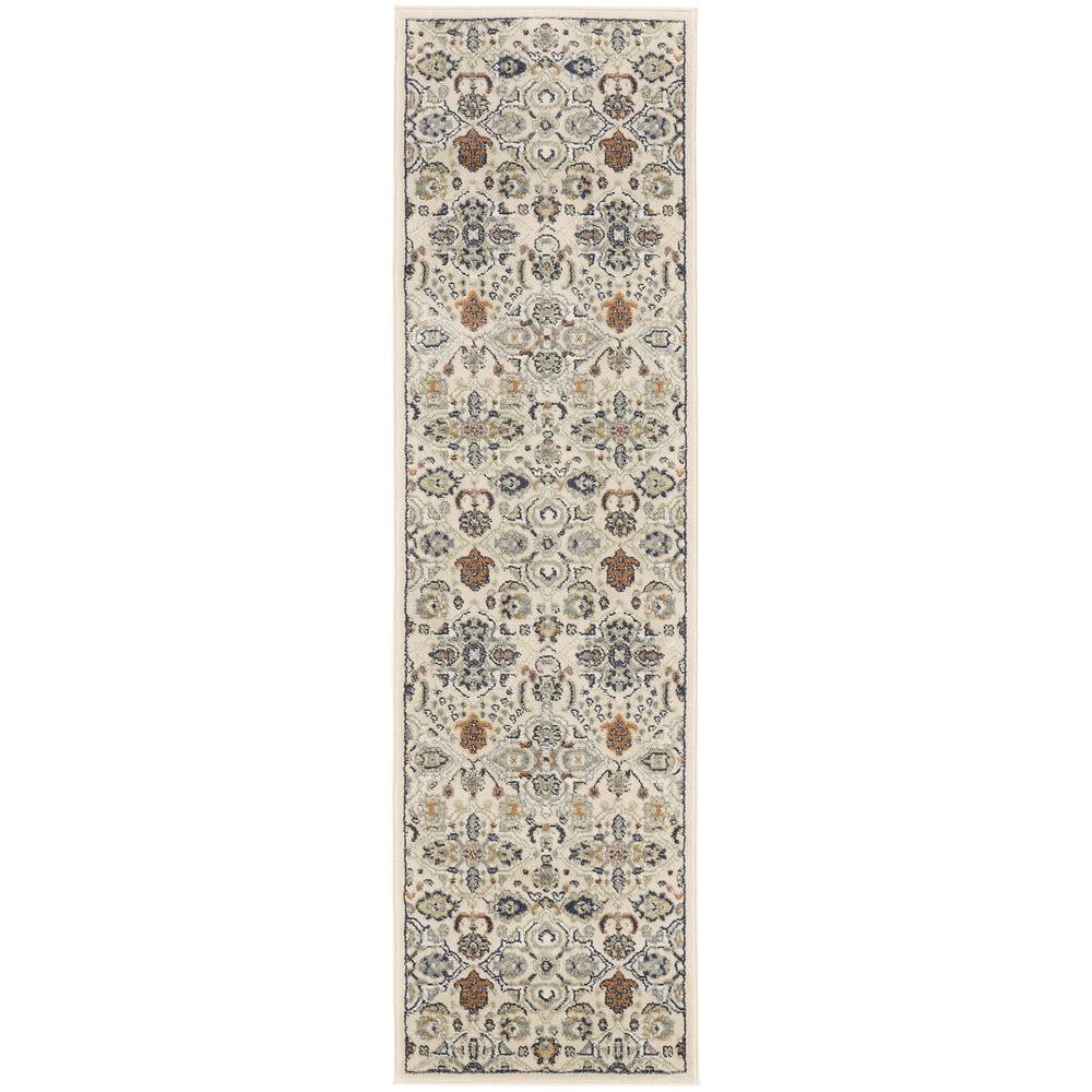 Nourison Home Allur All-over design Beige 2'3" x 7'6" Area Rug, Easy Cleaning, Non Shedding, Bed Room, Living Room, Dining Room, Kitchen (2x8)