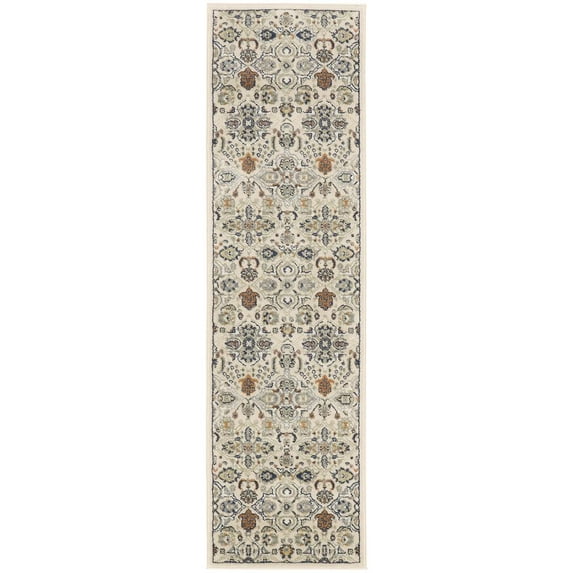 Nourison Home Allur All-over design Beige 2'3" x 7'6" Area Rug, Easy Cleaning, Non Shedding, Bed Room, Living Room, Dining Room, Kitchen (2x8)