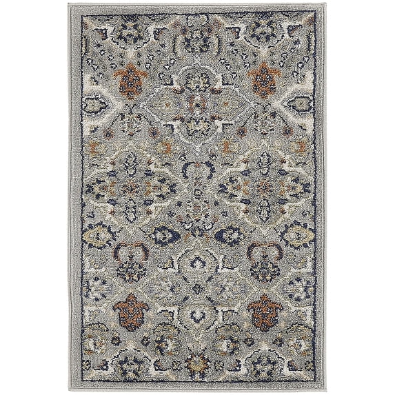 Nourison Home Allur All-over design Grey 2' x 3' Area Rug, Easy Cleaning, Non Shedding, Bed Room, Living Room, Dining Room, Kitchen (2x3)