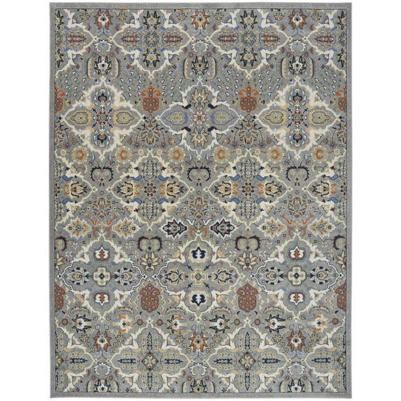 Nourison Home Allur All-over design Grey 7'10" x 9'10" Area Rug, Easy Cleaning, Non Shedding, Bed Room, Living Room, Dining Room, Kitchen (8x10)