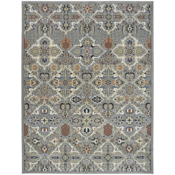 Nourison Home Allur All-over design Grey 7' x 10' Area Rug, Easy Cleaning, Non Shedding, Bed Room, Living Room, Dining Room, Kitchen (7x10)